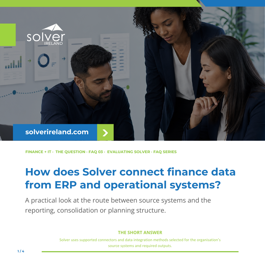 First page of How does Solver connect finance data from ERP and operational systems